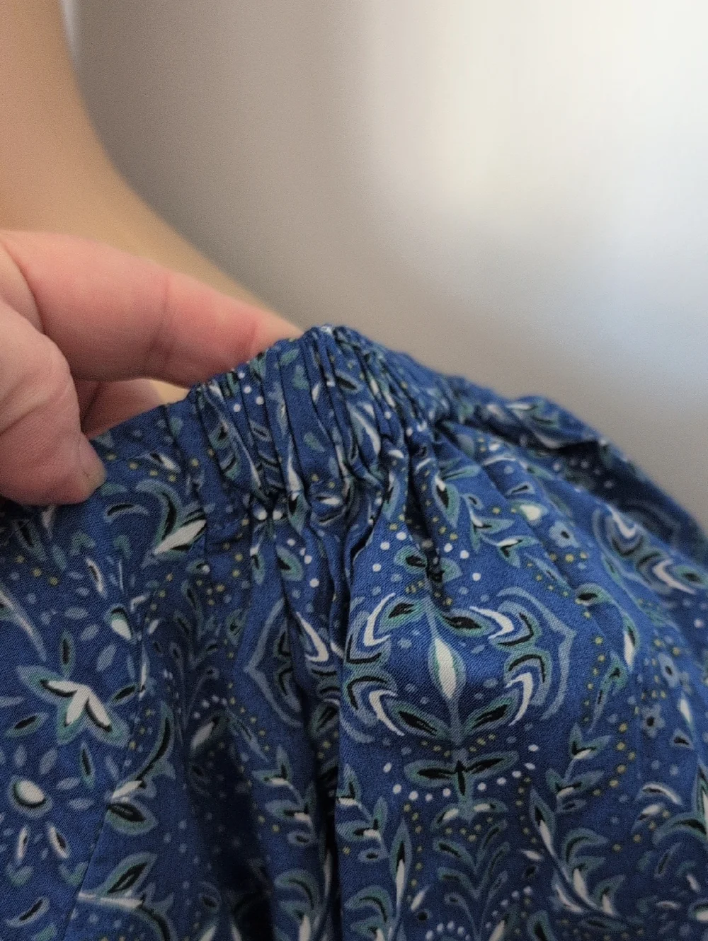 Boho Blue Cotton Floral Midi Dress Balloon Sleeve Cottagecore Romantic 2X - Picture 8 of 16